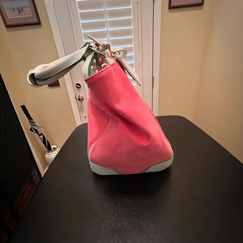 Diane Von Furstenberg pink weekend tote with accessories bags, brush, tag